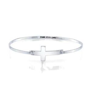 Gratitude & Grace "Faith Hope Love" Sideways Cross Bangle